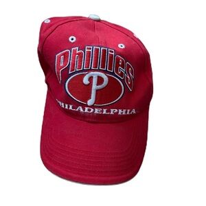 MLB Red Philadelphia Phillies Cap Hat Adjustable 90s Baseball